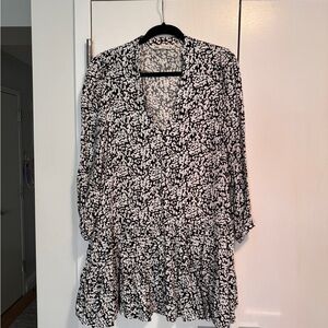Zara Black and White Pattern Dress